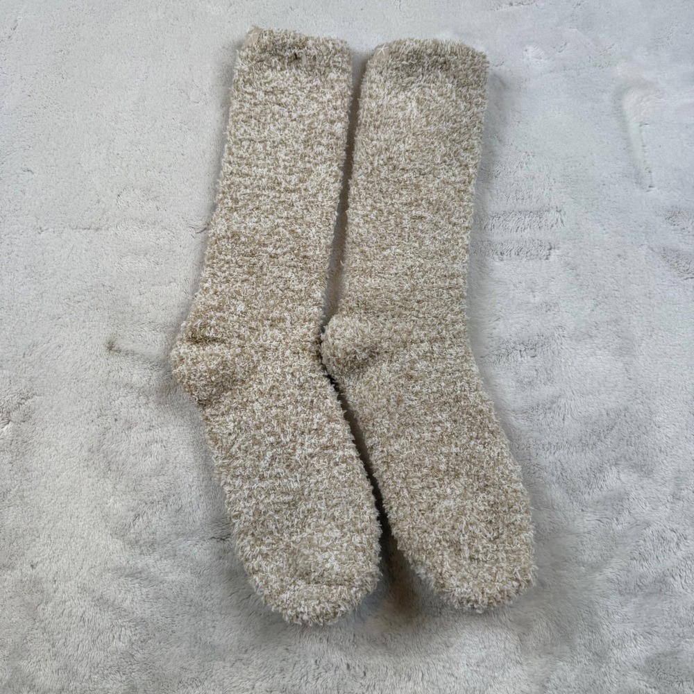 Barefoot Dreams Cozy Fuzzy Socks Women's Beige Cream Soft Warm Comfort‎ Sleep